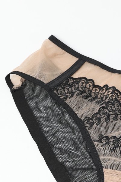 画像13: 【30%OFF】OFRA beige-black C110 | ノーマルショーツ・ベージュ×ブラック  | ewabien エヴァビアン (13)