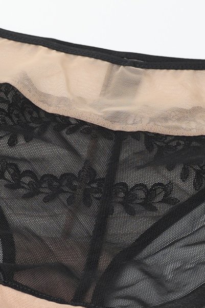 画像14: 【30%OFF】OFRA beige-black C110 | ノーマルショーツ・ベージュ×ブラック  | ewabien エヴァビアン (14)