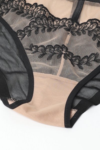 画像15: 【30%OFF】OFRA beige-black C110 | ノーマルショーツ・ベージュ×ブラック  | ewabien エヴァビアン (15)