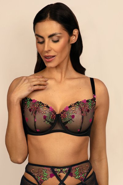 画像3: 【30%OFF】LOLA black-B139 | フルカップ・パッドなし・ワイヤーブラ・一枚レース・大きいサイズ・B〜Iカップ・ブラック | ewabien エヴァビアン| 輸入下着・高級ランジェリー  (3)