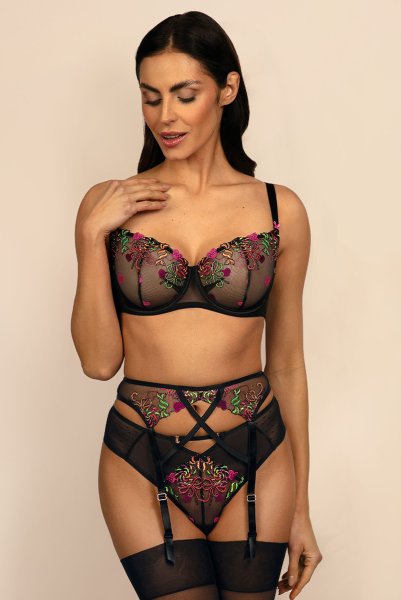 画像5: 【30%OFF】LOLA black-B139 | フルカップ・パッドなし・ワイヤーブラ・一枚レース・大きいサイズ・B〜Iカップ・ブラック | ewabien エヴァビアン| 輸入下着・高級ランジェリー  (5)