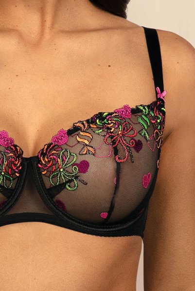 画像7: 【30%OFF】LOLA black-B139 | フルカップ・パッドなし・ワイヤーブラ・一枚レース・大きいサイズ・B〜Iカップ・ブラック | ewabien エヴァビアン| 輸入下着・高級ランジェリー  (7)