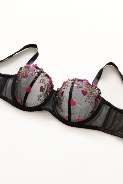 画像9: 【30%OFF】LOLA black-B139 | フルカップ・パッドなし・ワイヤーブラ・一枚レース・大きいサイズ・B〜Iカップ・ブラック | ewabien エヴァビアン| 輸入下着・高級ランジェリー  (9)