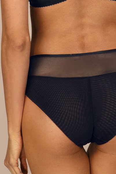 画像8: 【30%OFF】KIRA black-sapphire C110 | ノーマルショーツ・ブラック×ブルー  | ewabien エヴァビアン (8)