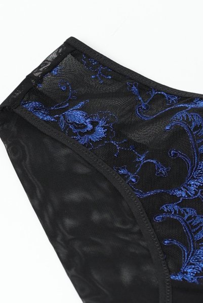 画像11: 【30%OFF】KIRA black-sapphire C110 | ノーマルショーツ・ブラック×ブルー  | ewabien エヴァビアン (11)