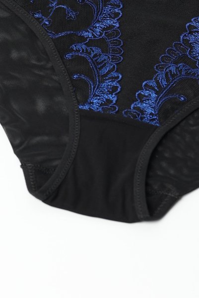 画像12: 【30%OFF】KIRA black-sapphire C110 | ノーマルショーツ・ブラック×ブルー  | ewabien エヴァビアン (12)