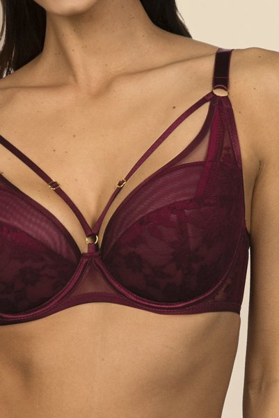 画像6: 【30%OFF】70Dサイズ|ORLANDO-claret-B214 | 3/4カップ・ワイヤーブラ・グラマー向け・B〜Gカップ・クラレット | ewabien エヴァビアン| 輸入下着・高級ランジェリー  (6)