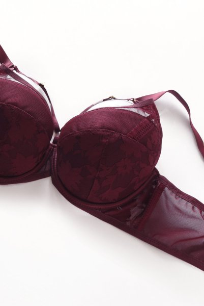 画像9: 【30%OFF】70Dサイズ|ORLANDO-claret-B214 | 3/4カップ・ワイヤーブラ・グラマー向け・B〜Gカップ・クラレット | ewabien エヴァビアン| 輸入下着・高級ランジェリー  (9)