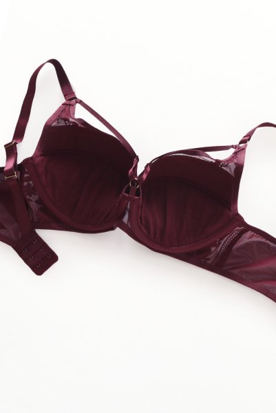 画像11: 【30%OFF】70Dサイズ|ORLANDO-claret-B214 | 3/4カップ・ワイヤーブラ・グラマー向け・B〜Gカップ・クラレット | ewabien エヴァビアン| 輸入下着・高級ランジェリー  (11)