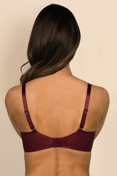 画像3: 【30%OFF】ORLANDO-claret-B161 | フルカップ・パッドなし・ワイヤーブラ・一枚レース・大きいサイズ・C〜Kカップ・クラレット | ewabien エヴァビアン| 輸入下着・高級ランジェリー  (3)