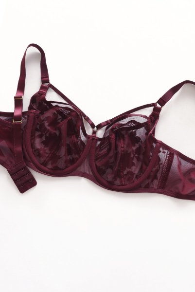 画像11: 【30%OFF】ORLANDO-claret-B161 | フルカップ・パッドなし・ワイヤーブラ・一枚レース・大きいサイズ・C〜Kカップ・クラレット | ewabien エヴァビアン| 輸入下着・高級ランジェリー  (11)