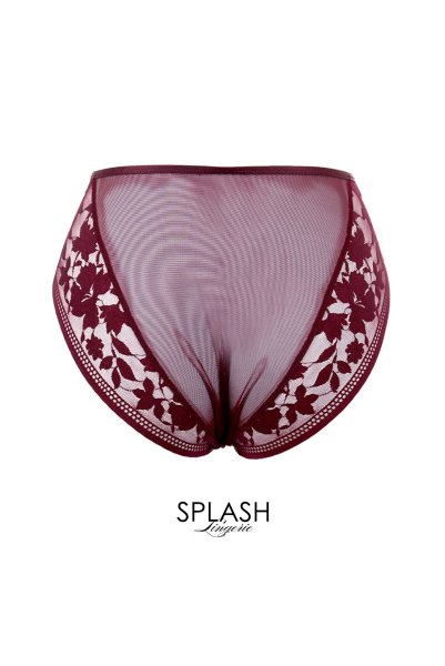 画像2: 【30%OFF】ORLANDO-claret-C125 |ハイウエストショーツ・クラレット | ewabien エヴァビアン (2)