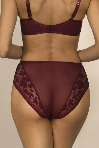 画像4: 【30%OFF】ORLANDO-claret-C125 |ハイウエストショーツ・クラレット | ewabien エヴァビアン (4)