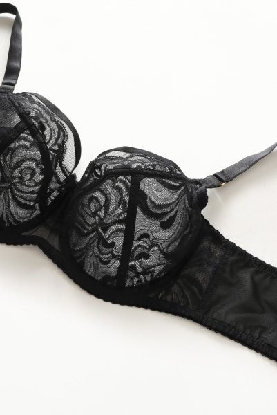 画像9: 【30%OFF】MARISA black B161 | フルカップ・パッドなし・ワイヤーブラ・一枚レース・大きいサイズ・B〜Jカップ・ブラック | ewabien エヴァビアン| 輸入下着・高級ランジェリー  (9)