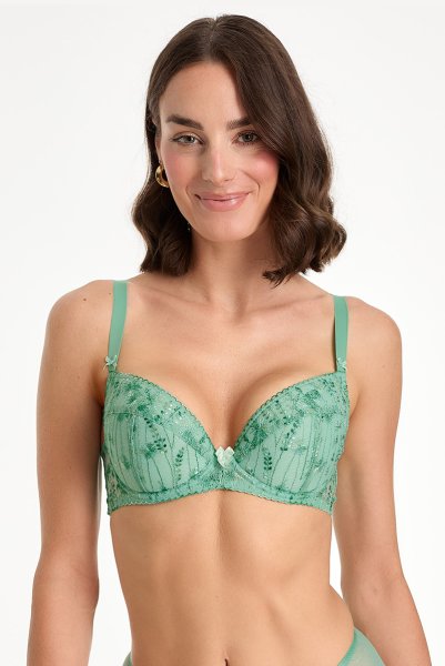 画像2: SOVANA green B214 | 3/4カップ・ワイヤーブラ・グラマー向け・すっぴん美乳ブラ・グリーン| ewabien エヴァビアン (2)