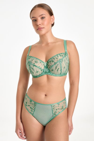 画像4: SOVANA green B161 | フルカップ・パッドなし・ワイヤーブラ・一枚レース・大きいサイズ・グリーン | ewabien エヴァビアン| 輸入下着・高級ランジェリー  (4)
