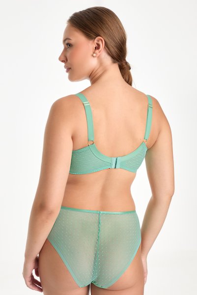 画像5: SOVANA green B161 | フルカップ・パッドなし・ワイヤーブラ・一枚レース・大きいサイズ・グリーン | ewabien エヴァビアン| 輸入下着・高級ランジェリー  (5)