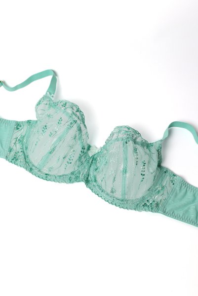 画像8: SOVANA green B161 | フルカップ・パッドなし・ワイヤーブラ・一枚レース・大きいサイズ・グリーン | ewabien エヴァビアン| 輸入下着・高級ランジェリー  (8)