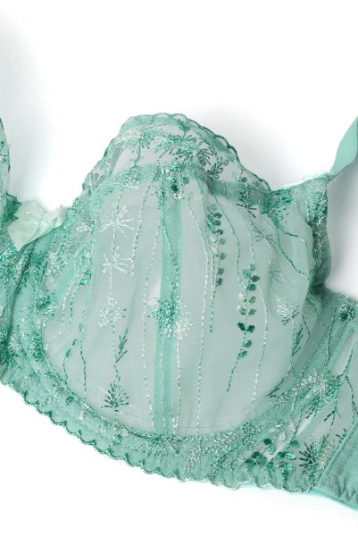 画像9: SOVANA green B161 | フルカップ・パッドなし・ワイヤーブラ・一枚レース・大きいサイズ・グリーン | ewabien エヴァビアン| 輸入下着・高級ランジェリー  (9)