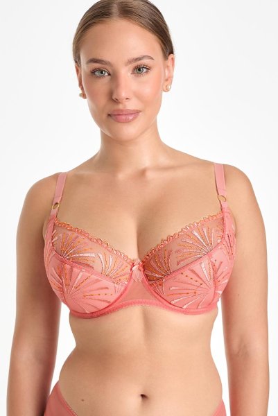 画像2: NATALI flamingo B150 | フルカップ・ワイヤーブラ・セミソフトブラ・大きいサイズ・ピンク| ewabien エヴァビアン| 輸入下着・高級ランジェリー  (2)