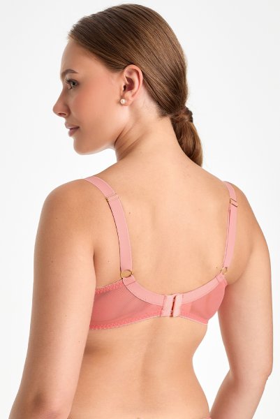 画像3: NATALI flamingo B161 | フルカップ・パッドなし・ワイヤーブラ・一枚レース・大きいサイズ・ピンク| ewabien エヴァビアン| 輸入下着・高級ランジェリー  (3)