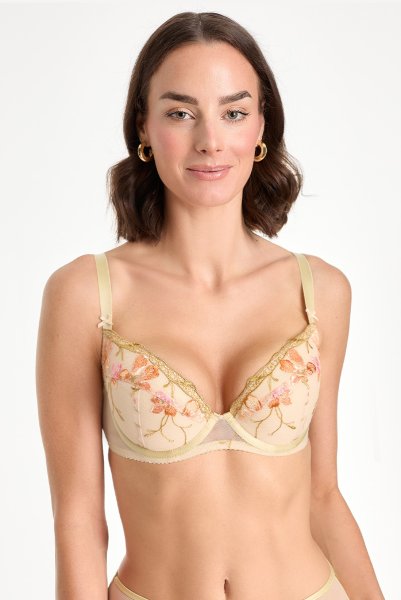 画像2: KARMELA gold B214 | 3/4カップ・ワイヤーブラ・グラマー向け・すっぴん美乳ブラ・ゴールド| ewabien エヴァビアン (2)