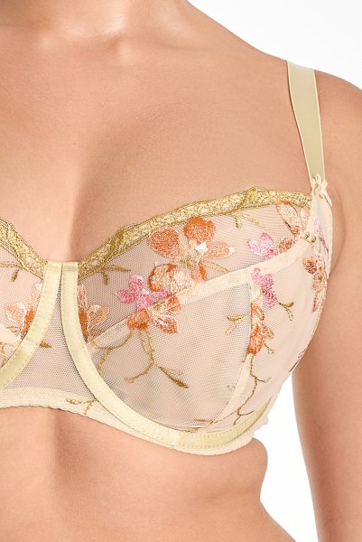 画像6: KARMELA gold B161 | フルカップ・パッドなし・ワイヤーブラ・一枚レース・大きいサイズ・ゴールド | ewabien エヴァビアン| 輸入下着・高級ランジェリー  (6)