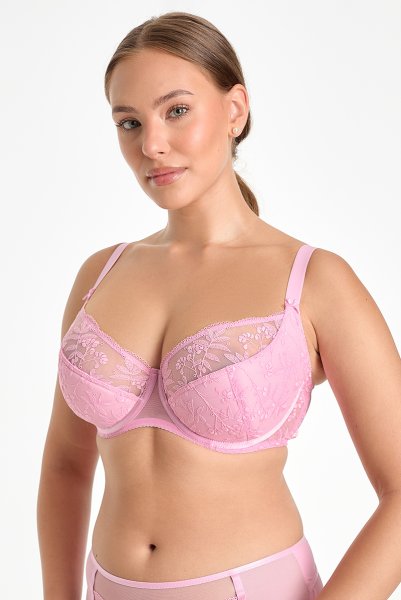 画像2: FIORA pink B150 | フルカップ・ワイヤーブラ・セミソフトブラ・大きいサイズ・ピンク| ewabien エヴァビアン| 輸入下着・高級ランジェリー  (2)