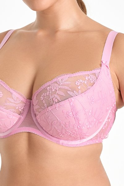 画像4: FIORA pink B150 | フルカップ・ワイヤーブラ・セミソフトブラ・大きいサイズ・ピンク| ewabien エヴァビアン| 輸入下着・高級ランジェリー  (4)