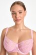 画像2: FIORA pink B161 | フルカップ・パッドなし・ワイヤーブラ・一枚レース・大きいサイズ・ピンク | ewabien エヴァビアン| 輸入下着・高級ランジェリー  (2)