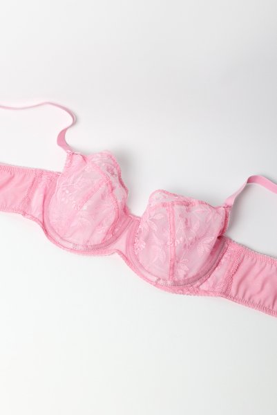 画像8: FIORA pink B161 | フルカップ・パッドなし・ワイヤーブラ・一枚レース・大きいサイズ・ピンク | ewabien エヴァビアン| 輸入下着・高級ランジェリー  (8)