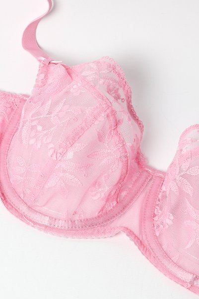 画像9: FIORA pink B161 | フルカップ・パッドなし・ワイヤーブラ・一枚レース・大きいサイズ・ピンク | ewabien エヴァビアン| 輸入下着・高級ランジェリー  (9)