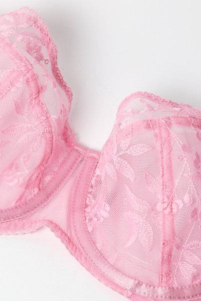画像10: FIORA pink B161 | フルカップ・パッドなし・ワイヤーブラ・一枚レース・大きいサイズ・ピンク | ewabien エヴァビアン| 輸入下着・高級ランジェリー  (10)