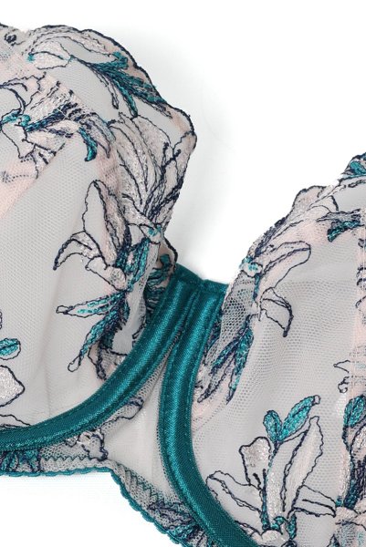 画像10: SALMA emerald B161 | フルカップ・パッドなし・ワイヤーブラ・一枚レース・大きいサイズ・ピンク| ewabien エヴァビアン| 輸入下着・高級ランジェリー  (10)