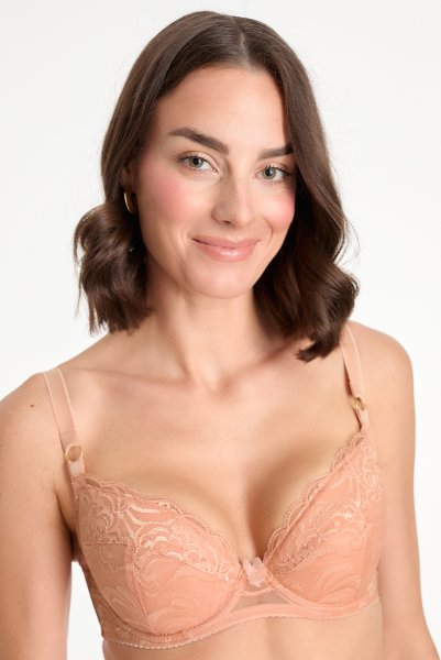 画像2: MARISA apricot B214 | 3/4カップ・ワイヤーブラ・グラマー向け・すっぴん美乳ブラ・アプリコット| ewabien エヴァビアン (2)