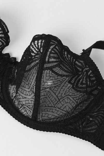 画像9: RINA black B139 | フルカップ・パッドなし・ワイヤーブラ・一枚レース・大きいサイズ・B〜Iカップ・ブラック | ewabien エヴァビアン| 輸入下着・高級ランジェリー  (9)