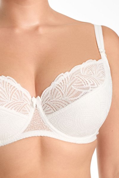画像5: RINA cream B150 | フルカップ・ワイヤーブラ・セミソフトブラ・大きいサイズ・ホワイト| ewabien エヴァビアン| 輸入下着・高級ランジェリー  (5)