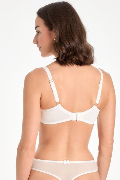 画像3: RINA cream B139 | フルカップ・パッドなし・ワイヤーブラ・一枚レース・大きいサイズ・B〜Iカップ・ホワイト | ewabien エヴァビアン| 輸入下着・高級ランジェリー  (3)