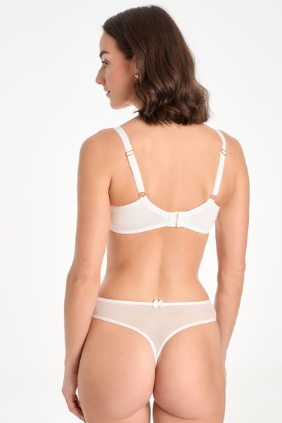 画像5: RINA cream B139 | フルカップ・パッドなし・ワイヤーブラ・一枚レース・大きいサイズ・B〜Iカップ・ホワイト | ewabien エヴァビアン| 輸入下着・高級ランジェリー  (5)