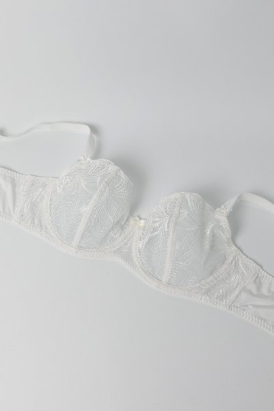 画像8: RINA cream B139 | フルカップ・パッドなし・ワイヤーブラ・一枚レース・大きいサイズ・B〜Iカップ・ホワイト | ewabien エヴァビアン| 輸入下着・高級ランジェリー  (8)