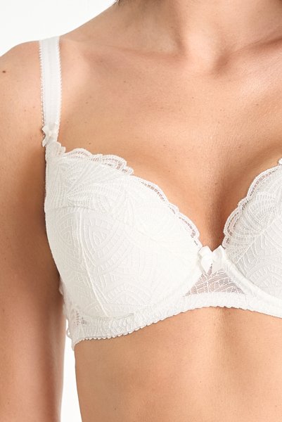 画像4: RINA cream B214 | 3/4カップ・ワイヤーブラ・グラマー向け・すっぴん美乳ブラ・ホワイト| ewabien エヴァビアン (4)