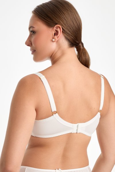画像4: RINA cream B161 | フルカップ・パッドなし・ワイヤーブラ・一枚レース・大きいサイズ・ホワイト | ewabien エヴァビアン| 輸入下着・高級ランジェリー  (4)