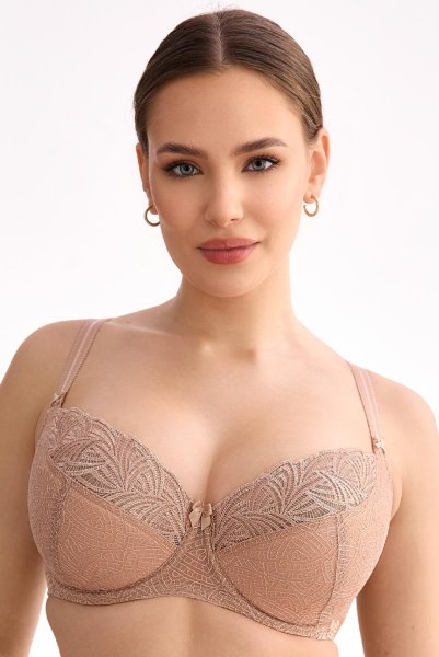 画像2: RINA beige B150 | フルカップ・ワイヤーブラ・セミソフトブラ・大きいサイズ・ベージュ| ewabien エヴァビアン| 輸入下着・高級ランジェリー  (2)