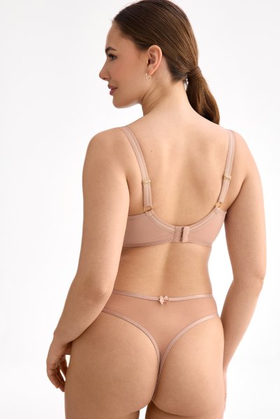 画像5: RINA beige B139 | フルカップ・パッドなし・ワイヤーブラ・一枚レース・大きいサイズ・ベージュ | ewabien エヴァビアン| 輸入下着・高級ランジェリー  (5)