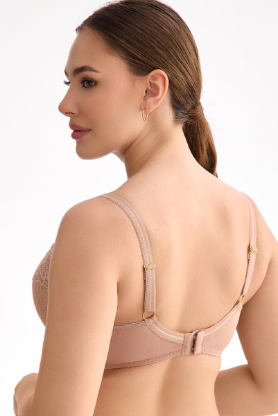 画像3: RINA beige B214 | 3/4カップ・ワイヤーブラ・グラマー向け・すっぴん美乳ブラ・ベージュ| ewabien エヴァビアン (3)