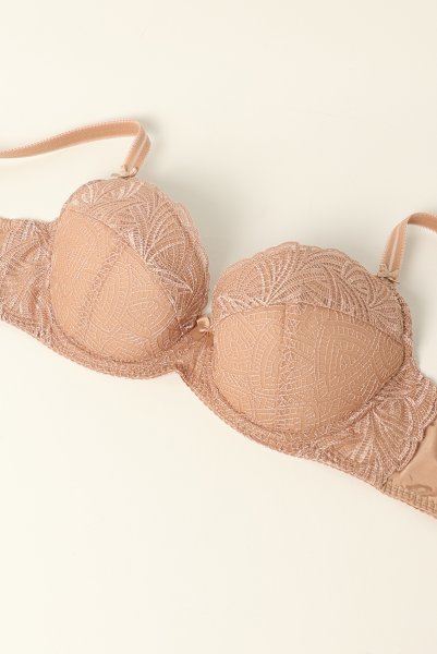 画像8: RINA beige B214 | 3/4カップ・ワイヤーブラ・グラマー向け・すっぴん美乳ブラ・ベージュ| ewabien エヴァビアン (8)