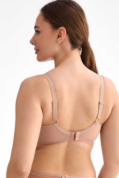 画像3: RINA beige B161 | フルカップ・パッドなし・ワイヤーブラ・一枚レース・大きいサイズ・ベージュ | ewabien エヴァビアン| 輸入下着・高級ランジェリー  (3)