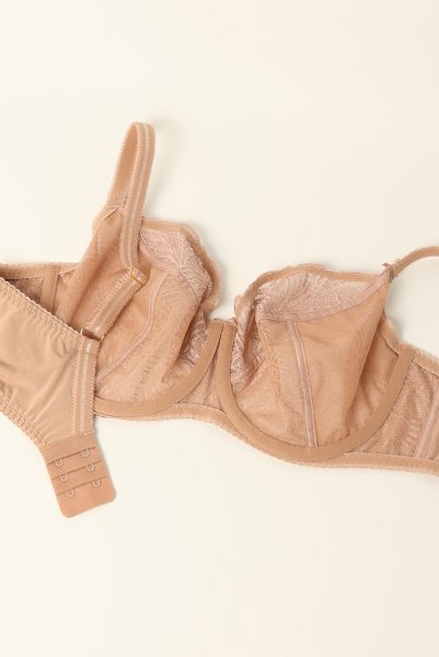 画像11: RINA beige B161 | フルカップ・パッドなし・ワイヤーブラ・一枚レース・大きいサイズ・ベージュ | ewabien エヴァビアン| 輸入下着・高級ランジェリー  (11)