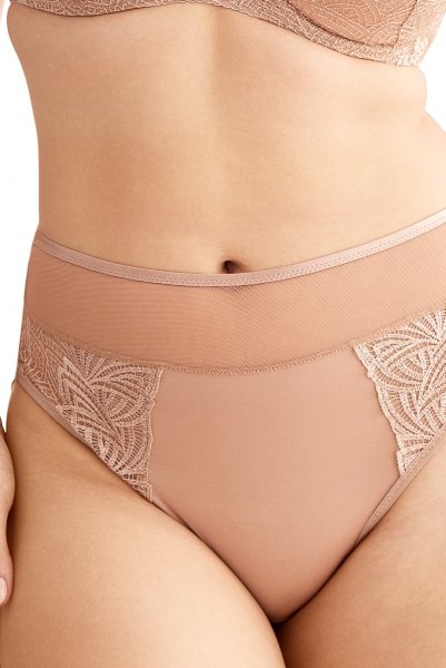 画像7: RINA beige C125 | ハイウエストショーツ・シースルー・ベージュ  | ewabien エヴァビアン (7)