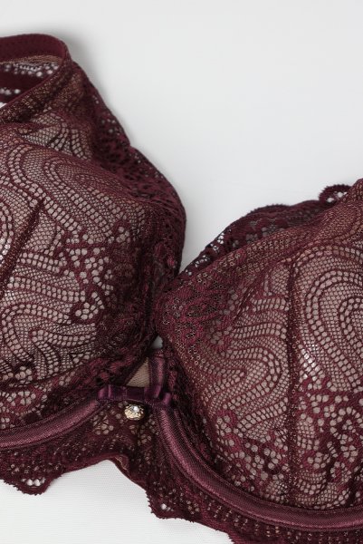 画像10: MARIBEL cherry B862 | ブラレット・フルカップ・パッドなし・ワイヤーブラ・一枚レース・大きいサイズ・バイオレット | ewabien エヴァビアン (10)